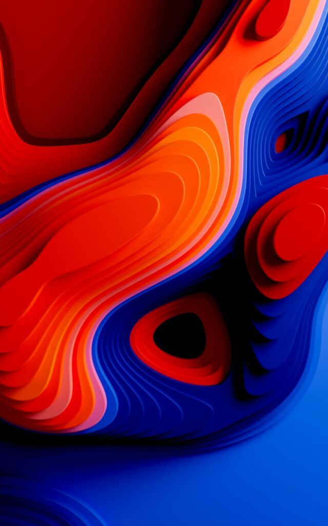 Abstract, colorful, layered background.